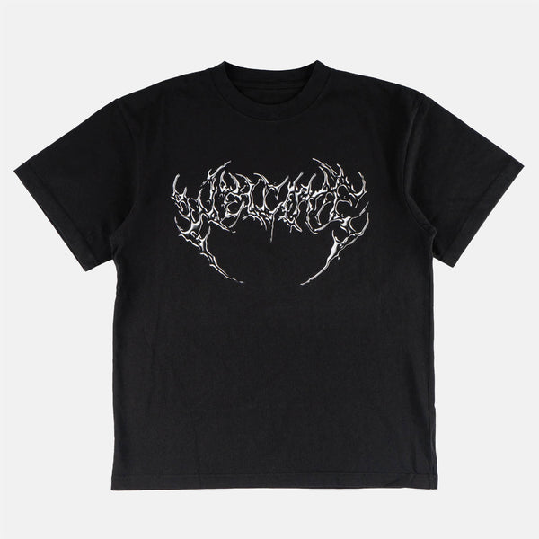 Welcome Skateboards - Chrome Fang Boxy Garment-Dyed T-Shirt - Black