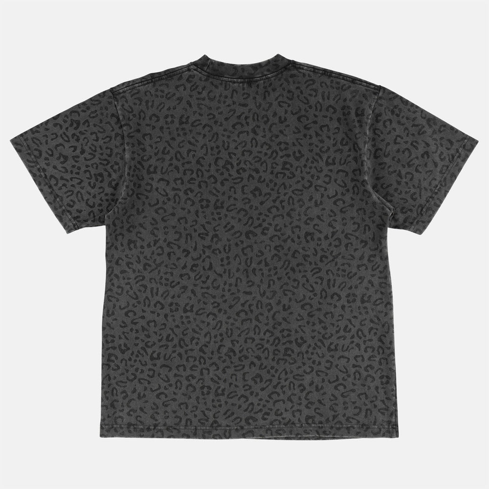 Welcome Skateboards - Fang Boxy-Garment Dyed T-Shirt - Vintage Black / Leopard
