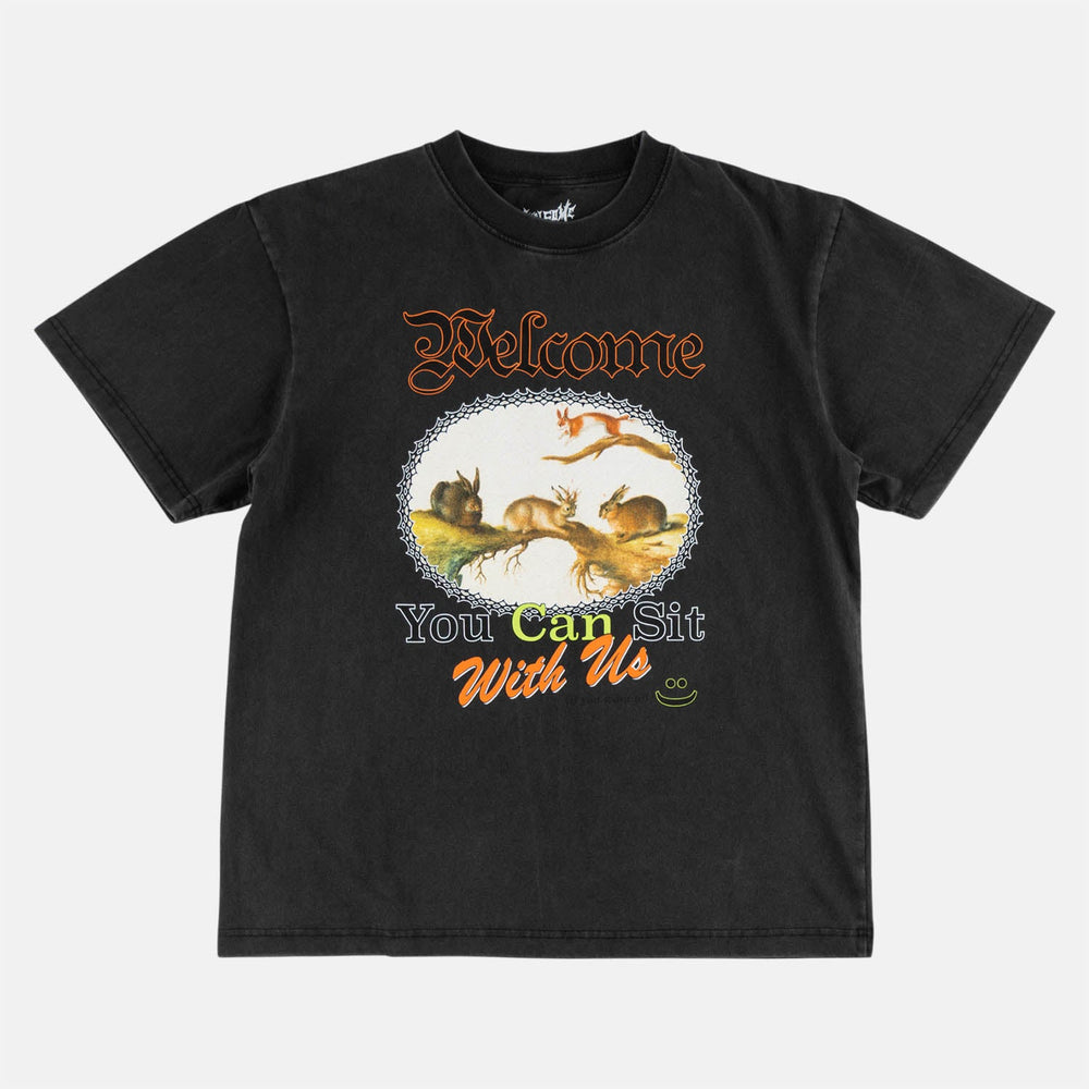 Welcome Skateboards - Friends Boxy-Garment-Dyed T-Shirt - Vintage Black