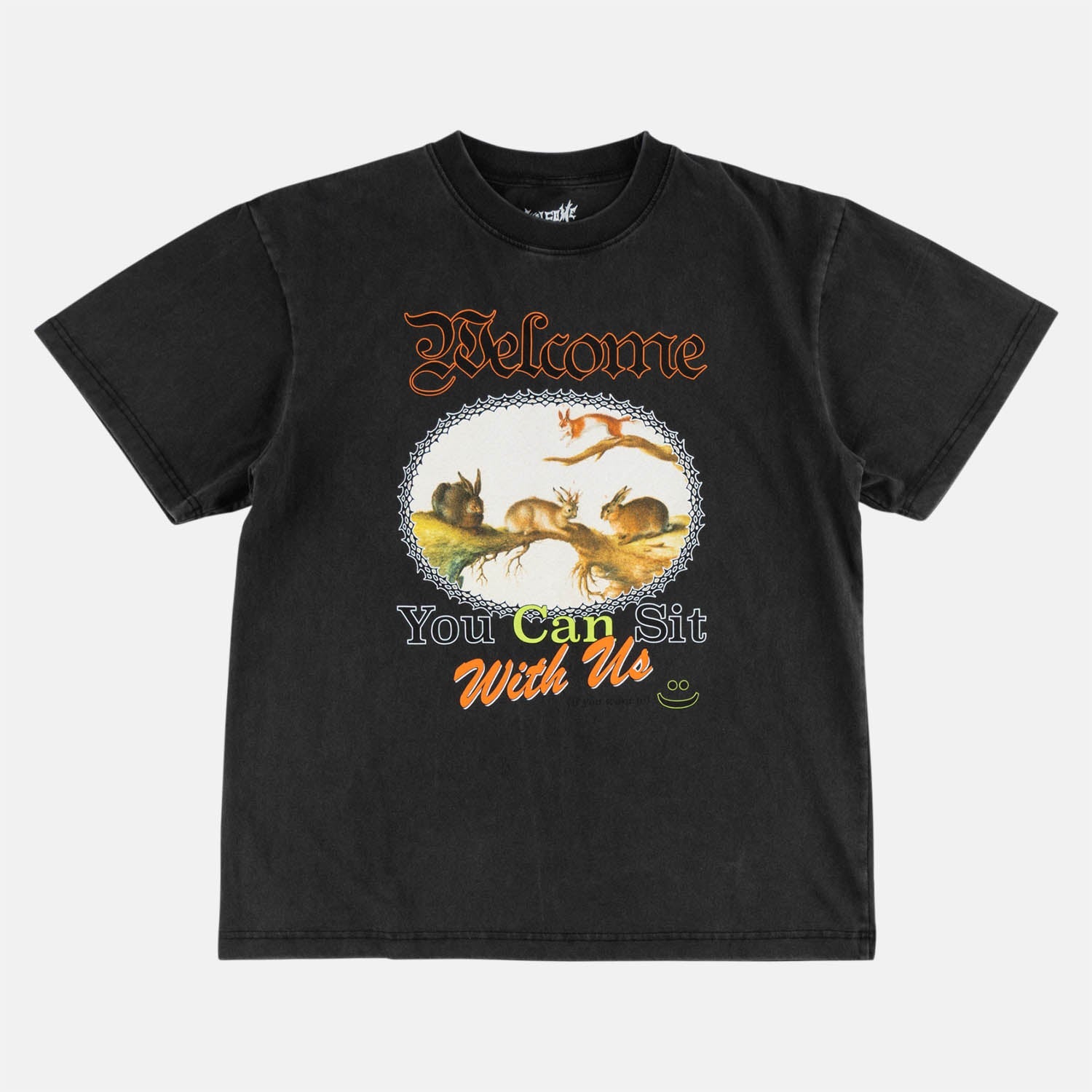 Welcome Skateboards - Friends Boxy-Garment-Dyed T-Shirt - Vintage Black