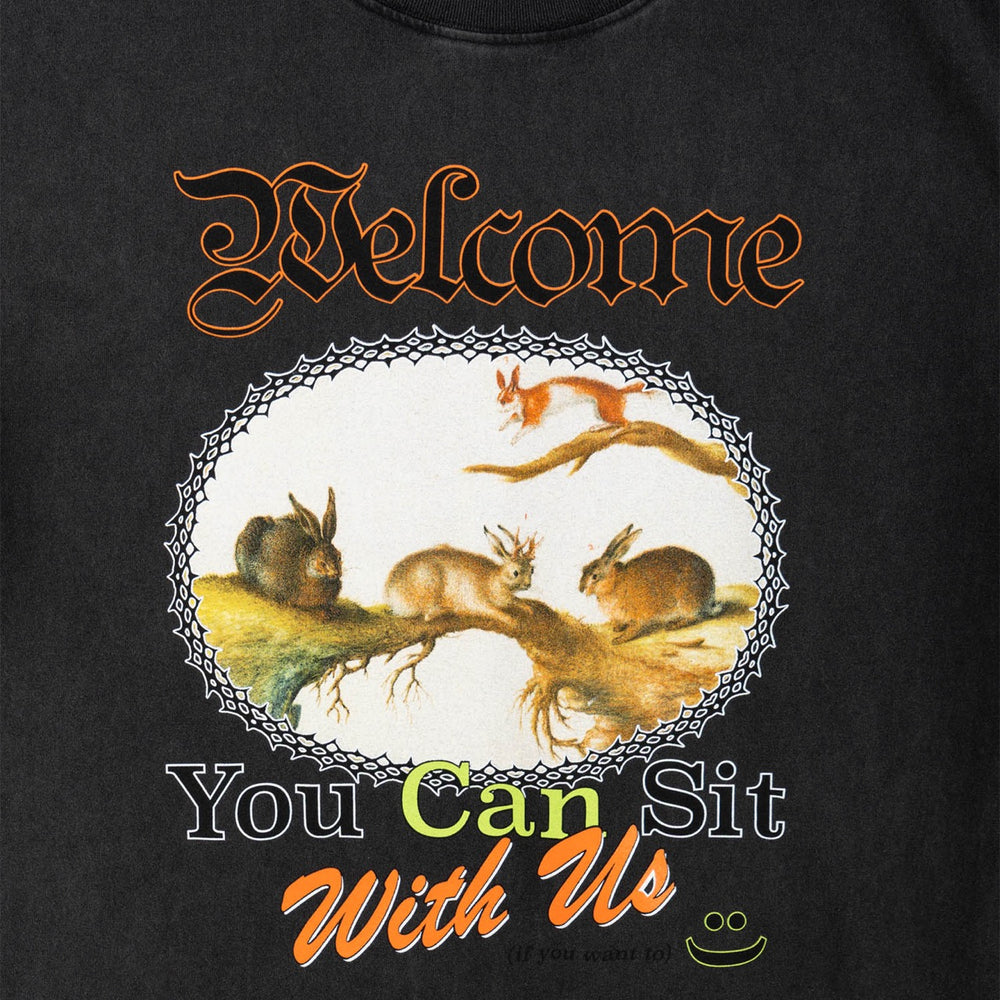 Welcome Skateboards - Friends Boxy-Garment-Dyed T-Shirt - Vintage Black