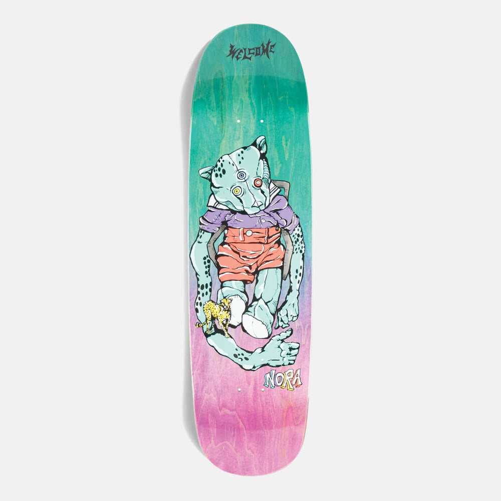 Welcome Skateboards - 8.8" Nora Teddy On Sphinx Skateboard Deck - Teal / Purple