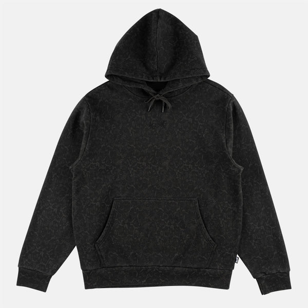 Welcome Skateboards - Serpent Enzyme-Washed Animal Print Pullover Hooded Sweatshirt - Black