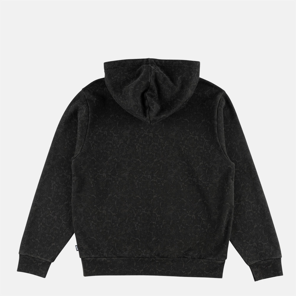 Welcome Skateboards - Serpent Enzyme-Washed Animal Print Pullover Hooded Sweatshirt - Black