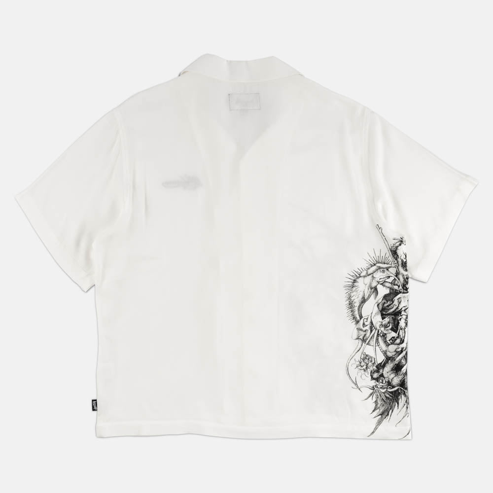 Welcome Skateboards - Torment Printed Linen Short Sleeve Shirt - White