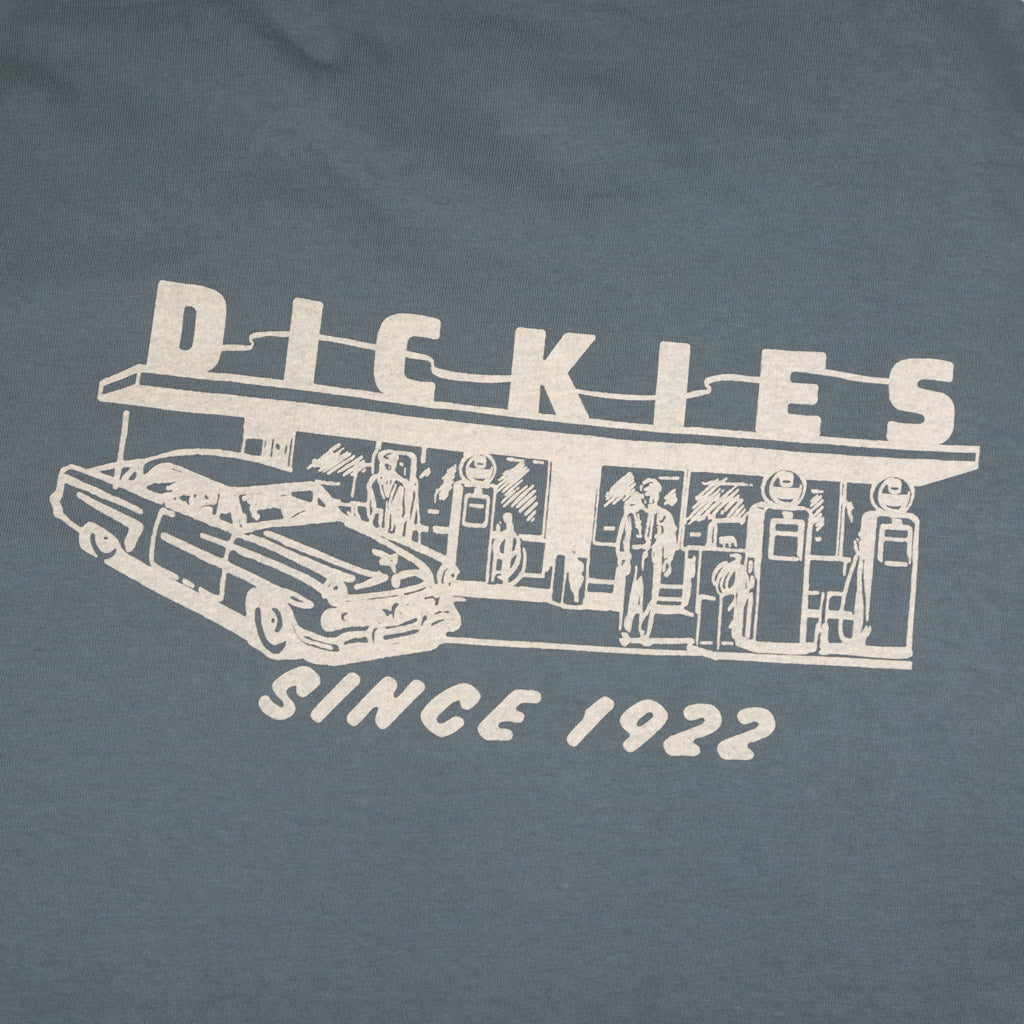 Dickies Service Station Stormy Weather Blue T-Shirt Back Print