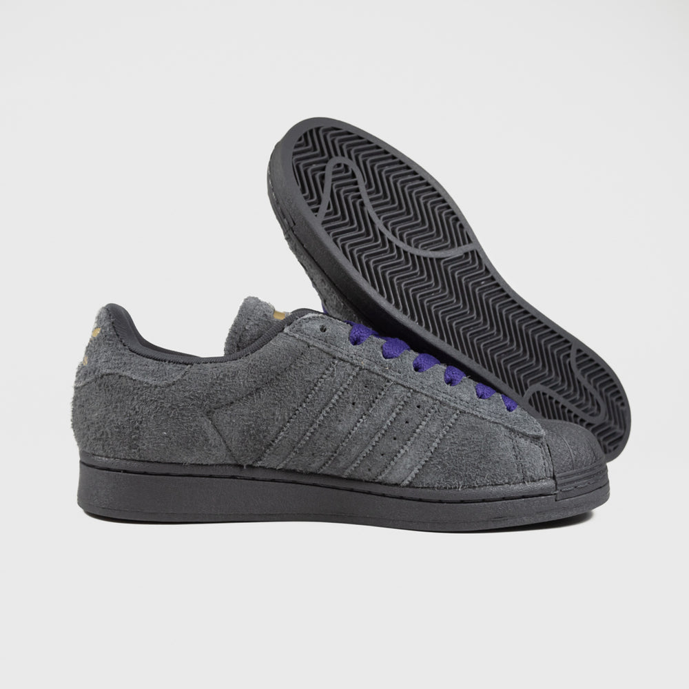 Adidas Skateboarding - Superstar ADV Shoes - Carbon / Carbon / Purple Welcome Skate Store Adidas Skateboarding - Superstar ADV Shoes - Carbon / Carbon / Purple Welcome Skate Store