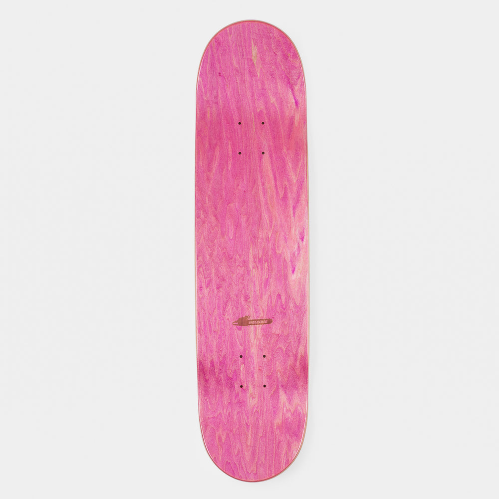 Welcome Skate Store 8.0" Chainsaw White And PinK Skateboard Deck Top Ply