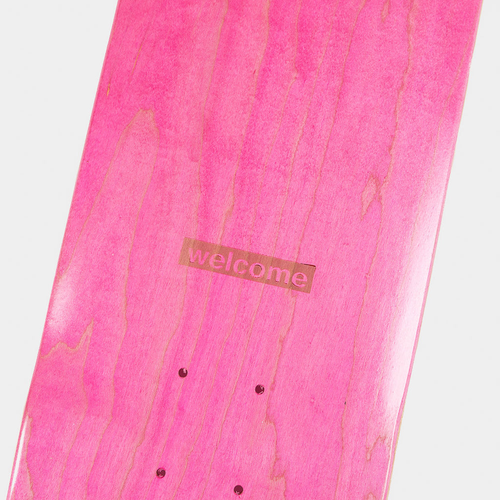 Welcome Skate Store 8.0” Laser Skateboard Deck Close Up