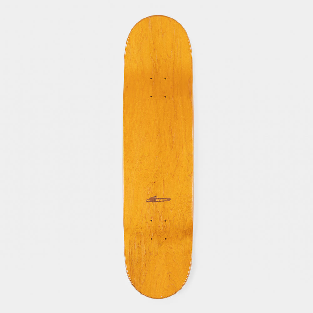 Welcome Skate Store 8.125" Chainsaw White And Orange Skateboard Deck Top Ply
