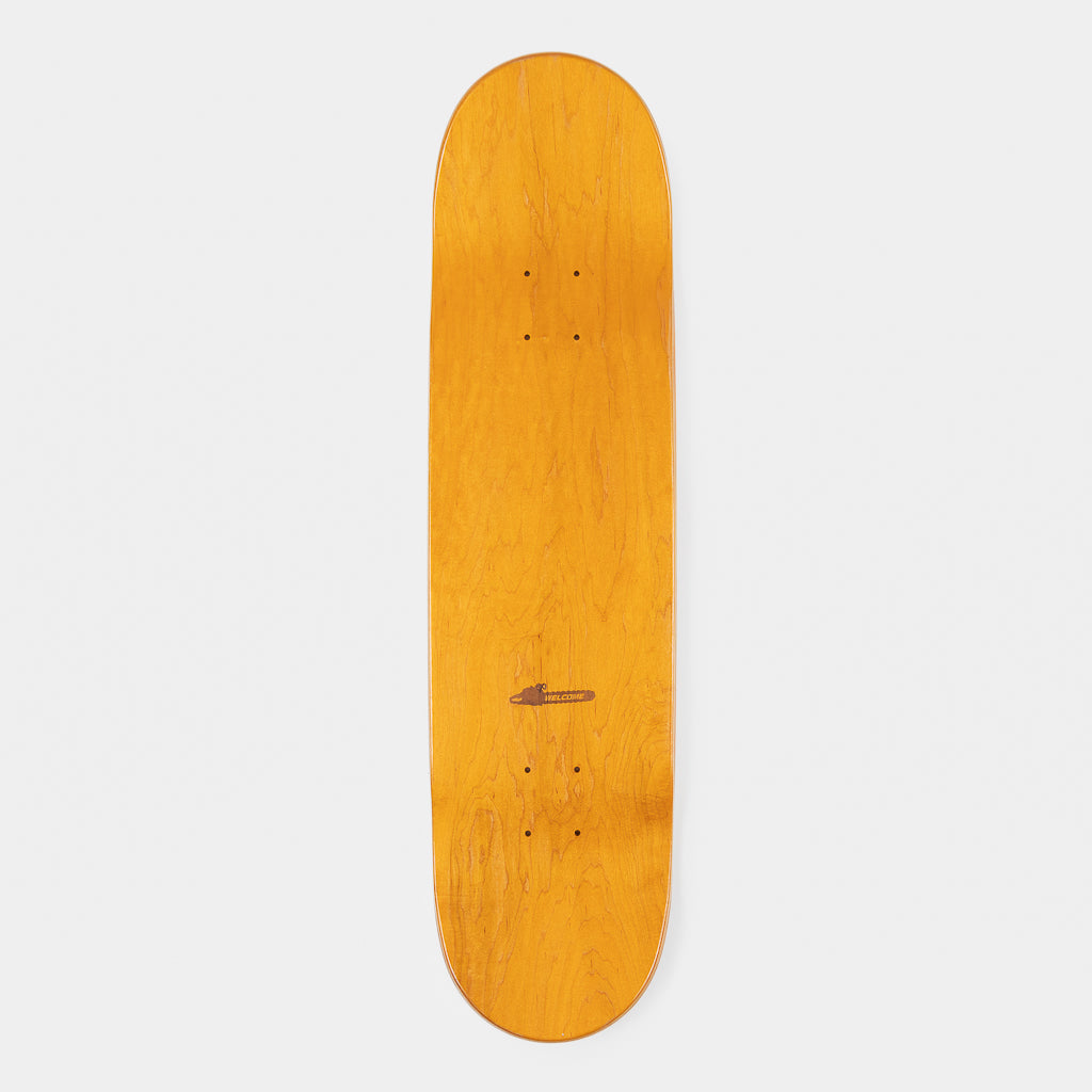 Welcome Skate Store 8.125" Chainsaw White And Orange Skateboard Deck Top Ply