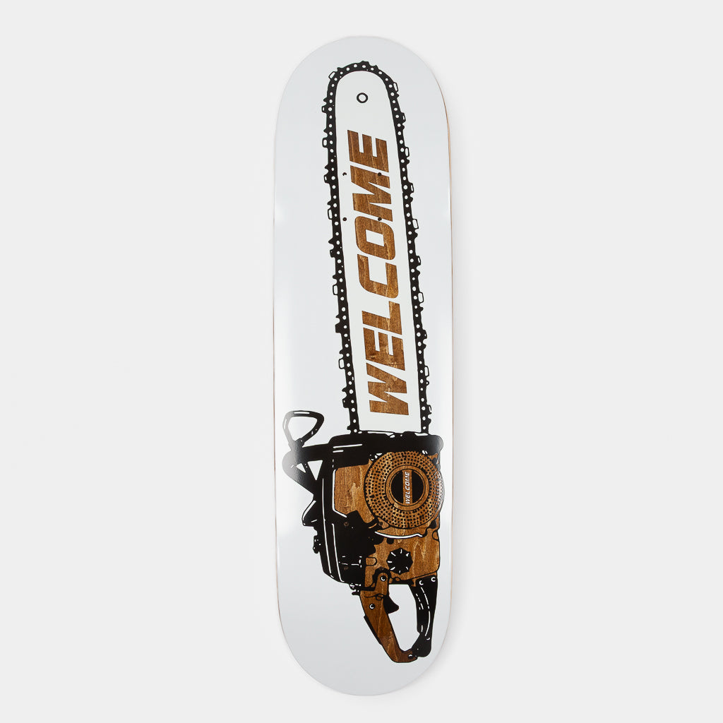 Welcome Skate Store 8.5" Chainsaw White And Brown Skateboard Deck