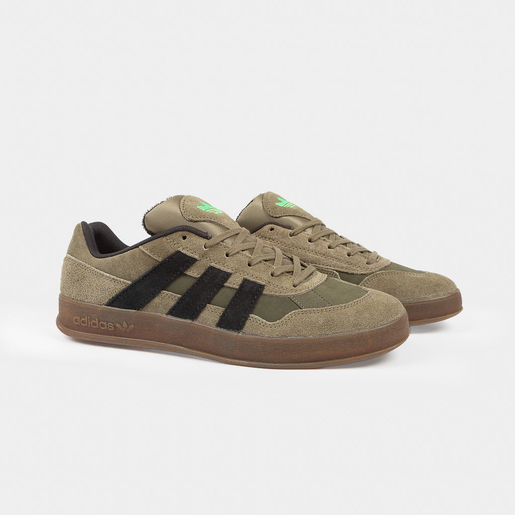 Adidas Skateboarding Olive Strata Upper And Gum Soled Aloha Super Skate Shoes
