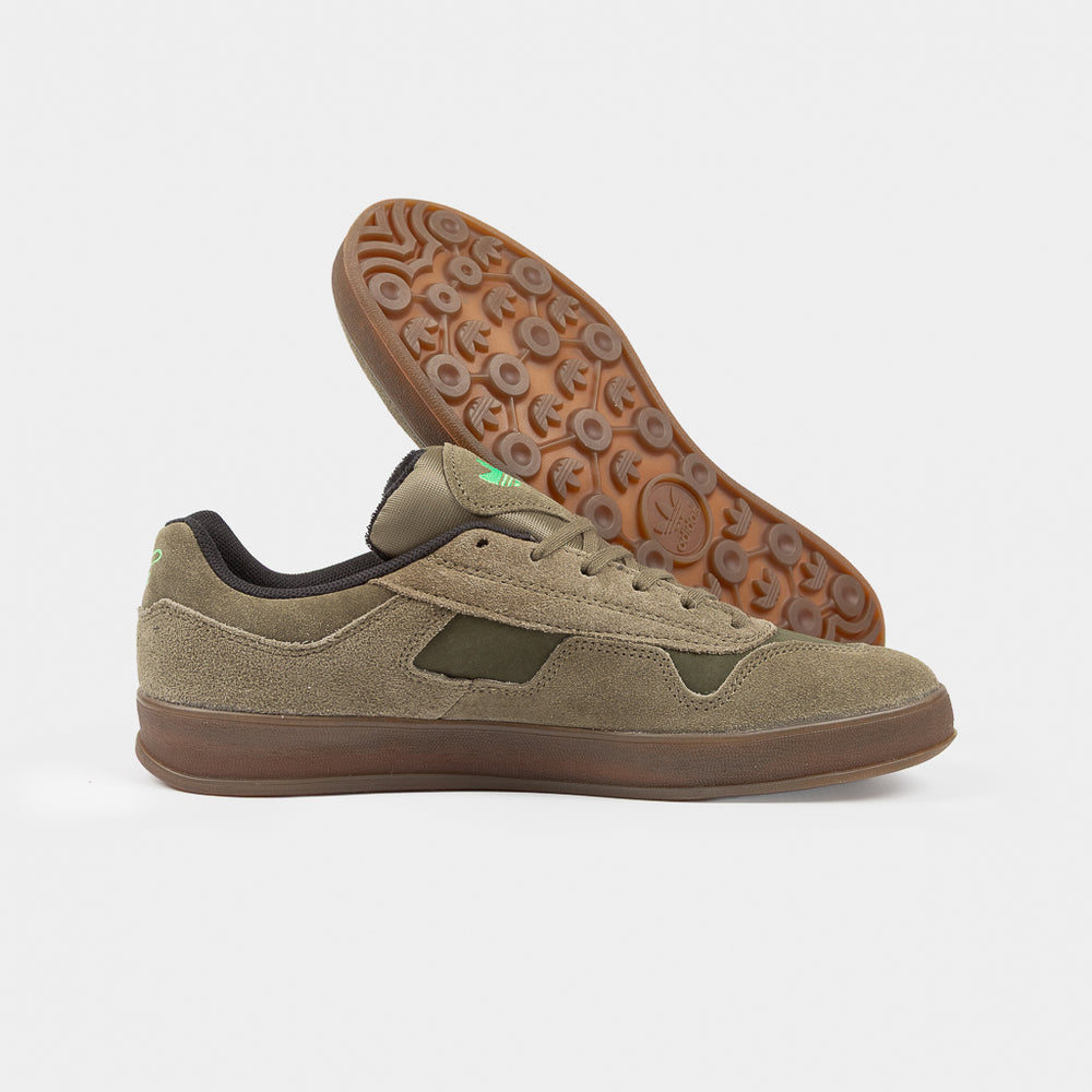 Adidas Skateboarding Olive Strata Upper And Gum Soled Aloha Super Skate Shoes