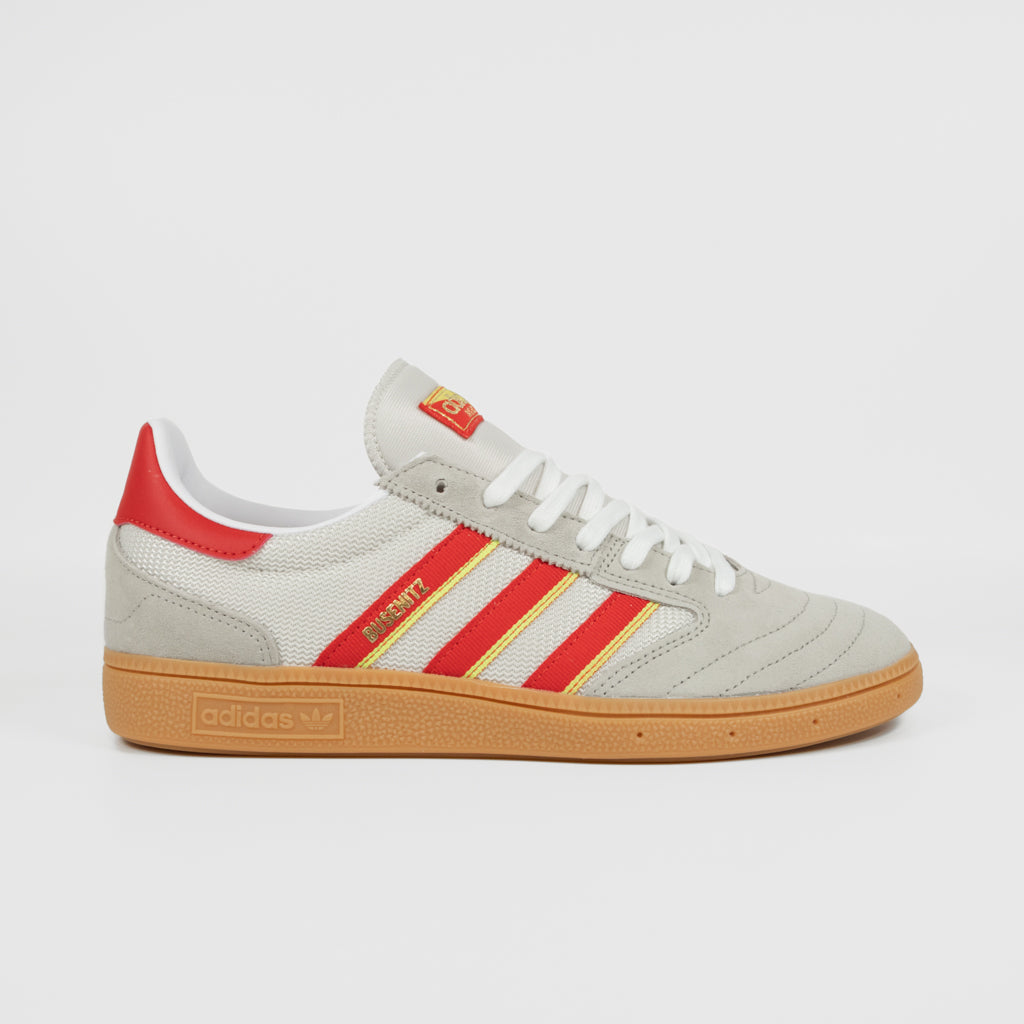 Adidas Skateboarding Feather Grey and Red Busenitz Vintage Shoes