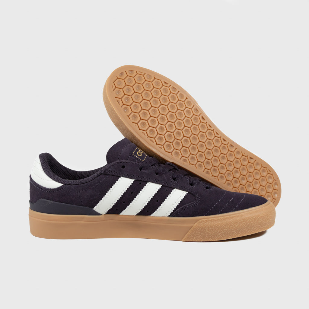 Adidas Skateboarding Auora Black  Purple And Gum Busenitz Vulc 2 Shoes