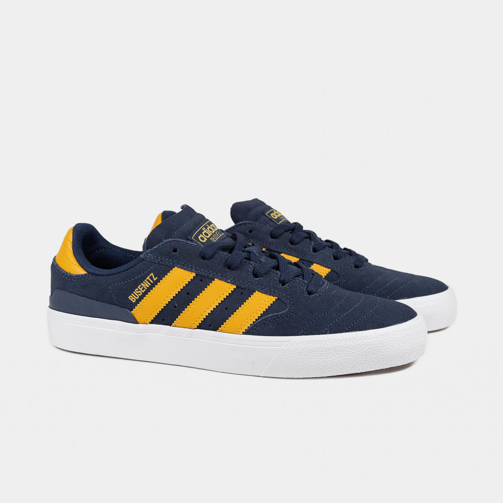 Adidas Skateboarding Collegiate Navy and Preloved Yellow Busenitz Vulc 2 Shoes