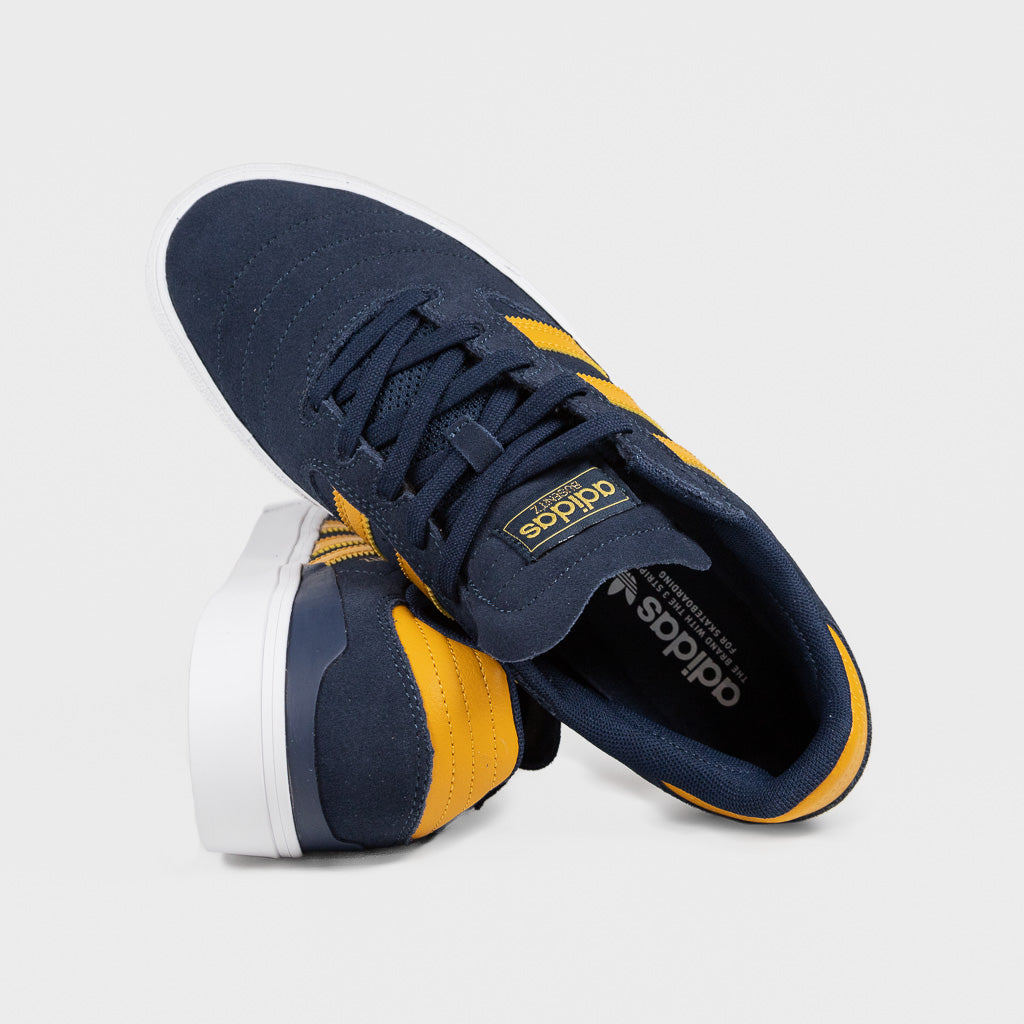 Adidas Skateboarding Collegiate Navy and Preloved Yellow Busenitz Vulc 2 Shoes