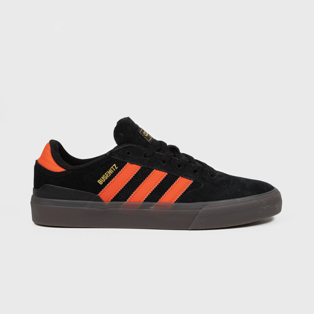Adidas Skateboarding Black Gum And Orange Busenitz Vulc 2 Shoes 