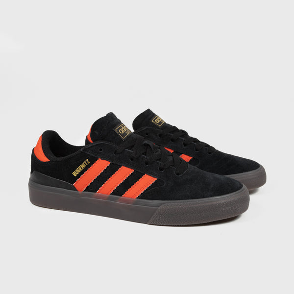 Adidas Skateboarding - Busenitz Vulc 2 Shoes - Core Black / Coral Orange / Gum 5
