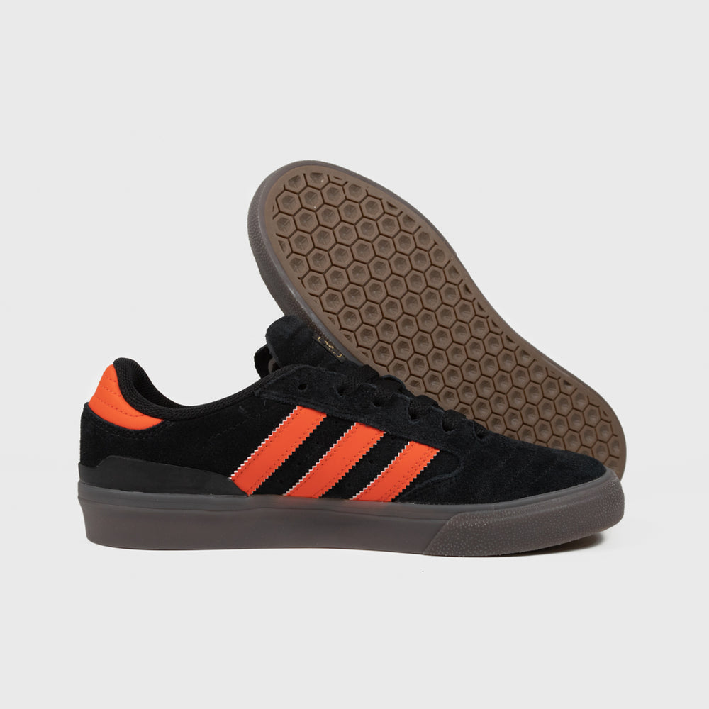 Adidas Skateboarding Black Gum And Orange Busenitz Vulc 2 Shoes 