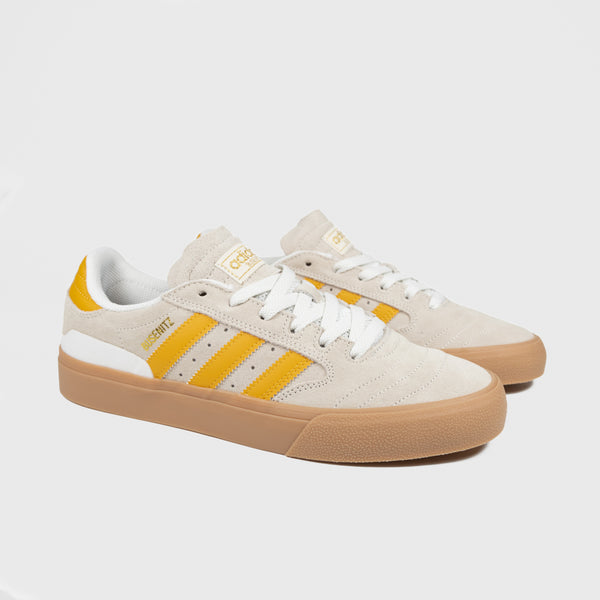 Adidas Skateboarding - Busenitz Vulc 2 Shoes - Crystal White / Preloved Yellow / Gold Metallic