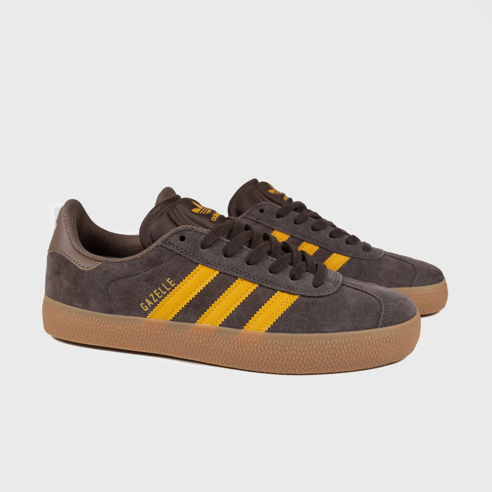 Adidas SkateboardingDark Brown And Preloved Yellow Gazelle ADV Shoes