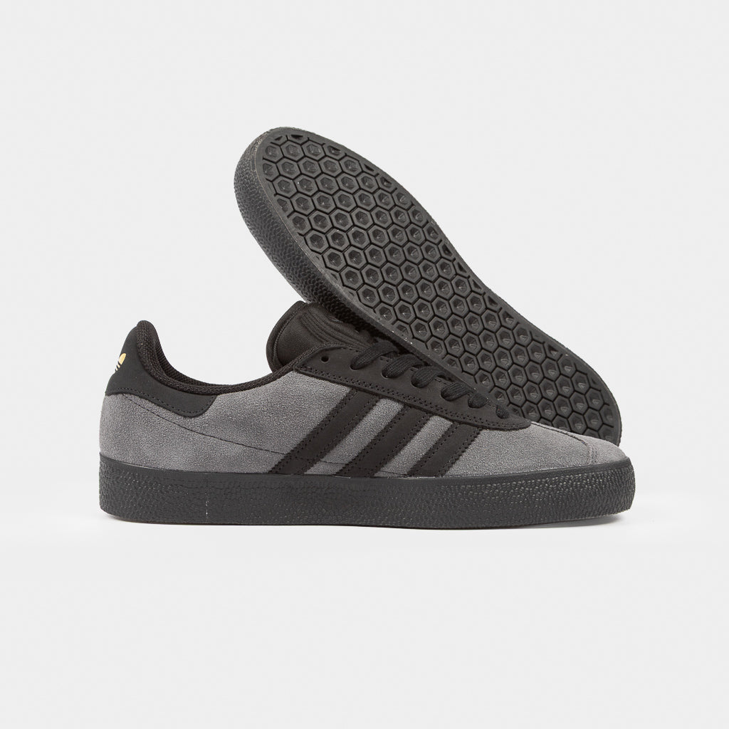 Adidas Skateboarding Grey Suede And Black Soled Gazelle ADV Skate Shoes