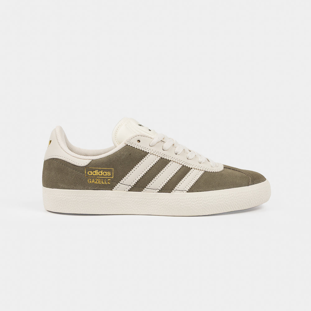 Adidas Skateboarding Olive Strata And White Suede Gazelle ADV Skate Shoes 