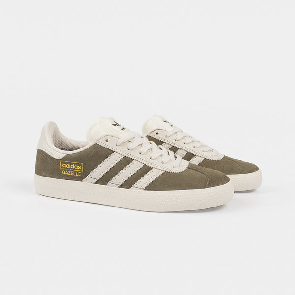 Adidas Skateboarding - Gazelle ADV Shoes - Olive Strata / Crystal White / Gold Metallic