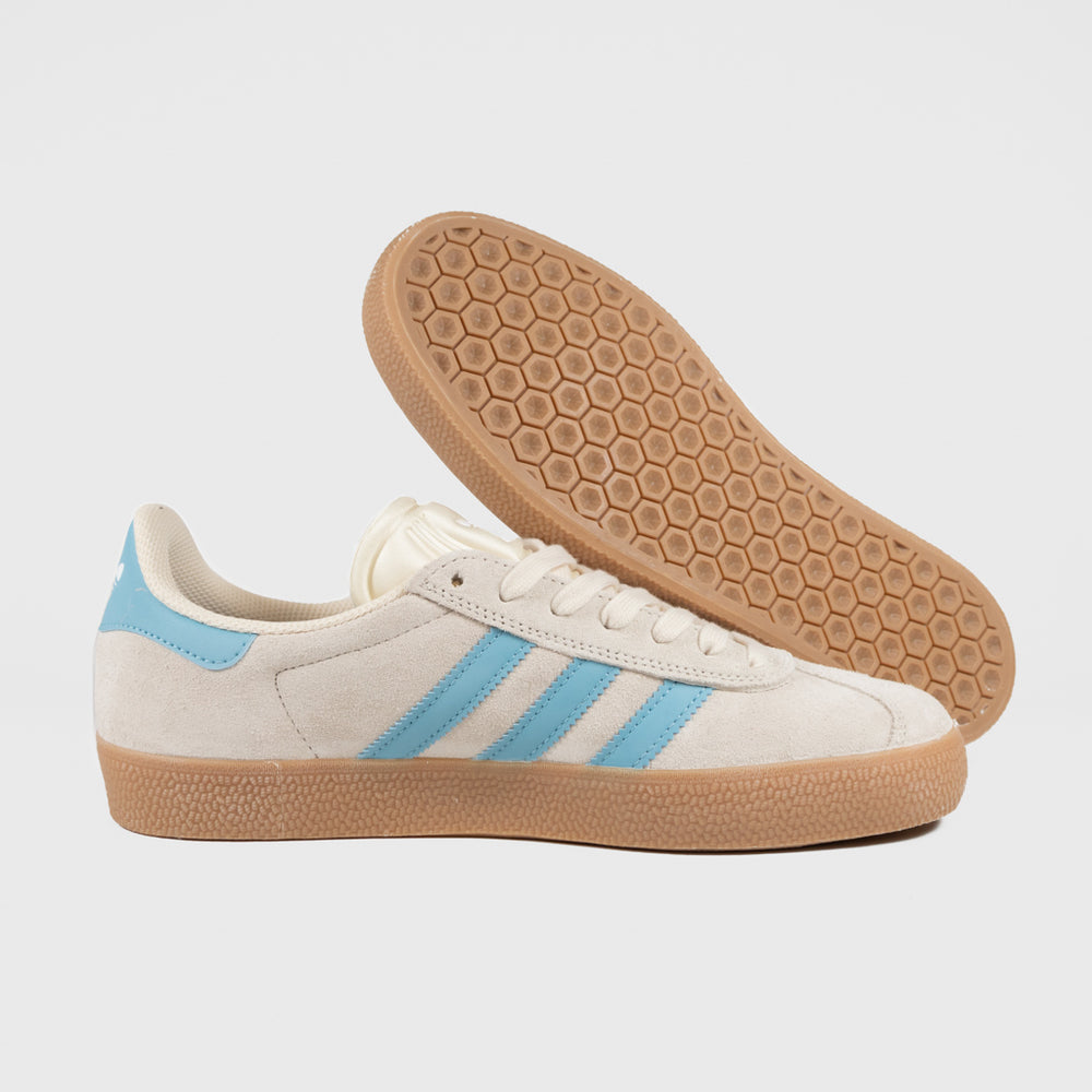 Adidas Skateboarding - Gazelle ADV Shoes - Wonder White / Preloved Blue Welcome Skate Store Adidas Skateboarding - Gazelle ADV Shoes - Wonder White / Preloved Blue Welcome Skate Store