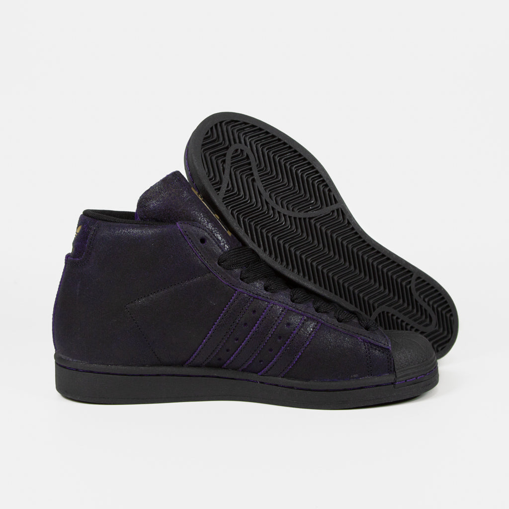 Adidas Skateboarding Black and Dark Purple Kader Pro Model ADV Shoes