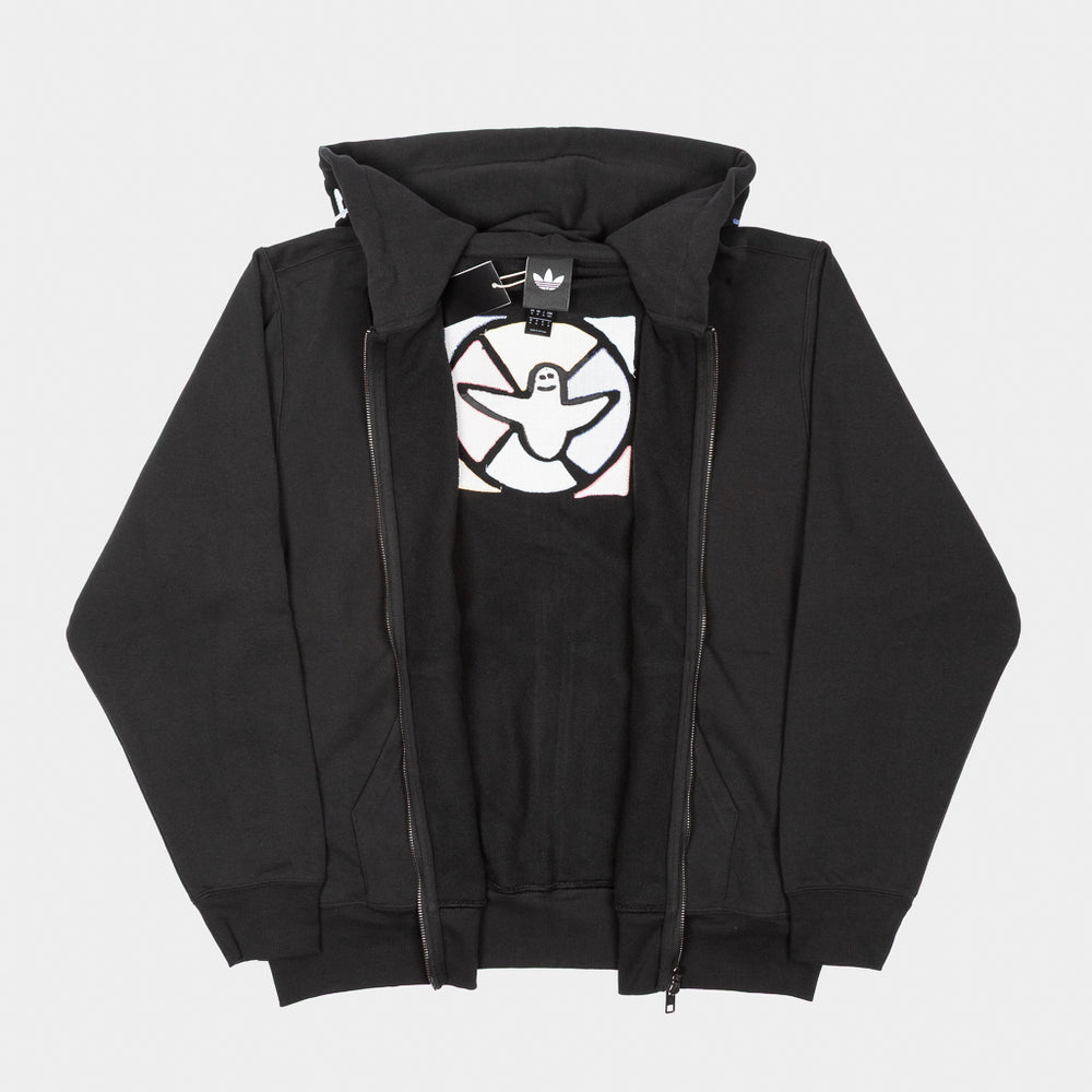 Unzipped Adidas Skateboarding Mark Gonzales Black Hooded Sweatshirt 
