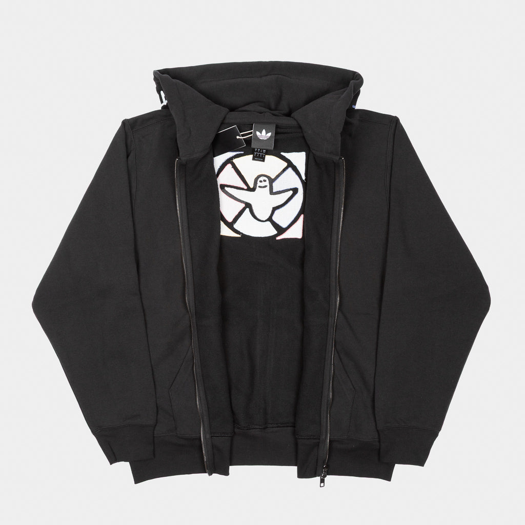 Unzipped Adidas Skateboarding Mark Gonzales Black Hooded Sweatshirt 