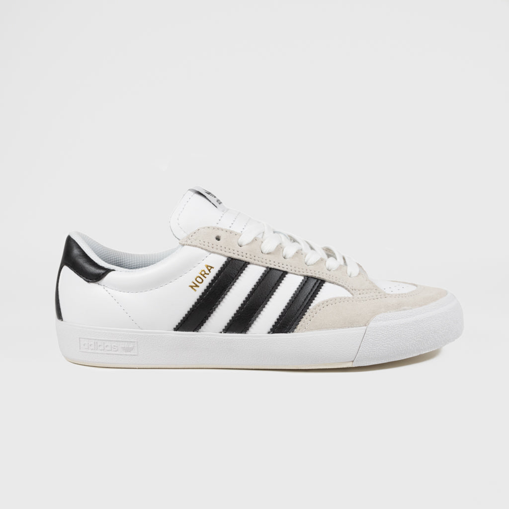 Adidas Skateboarding White Leather Nora Shoes