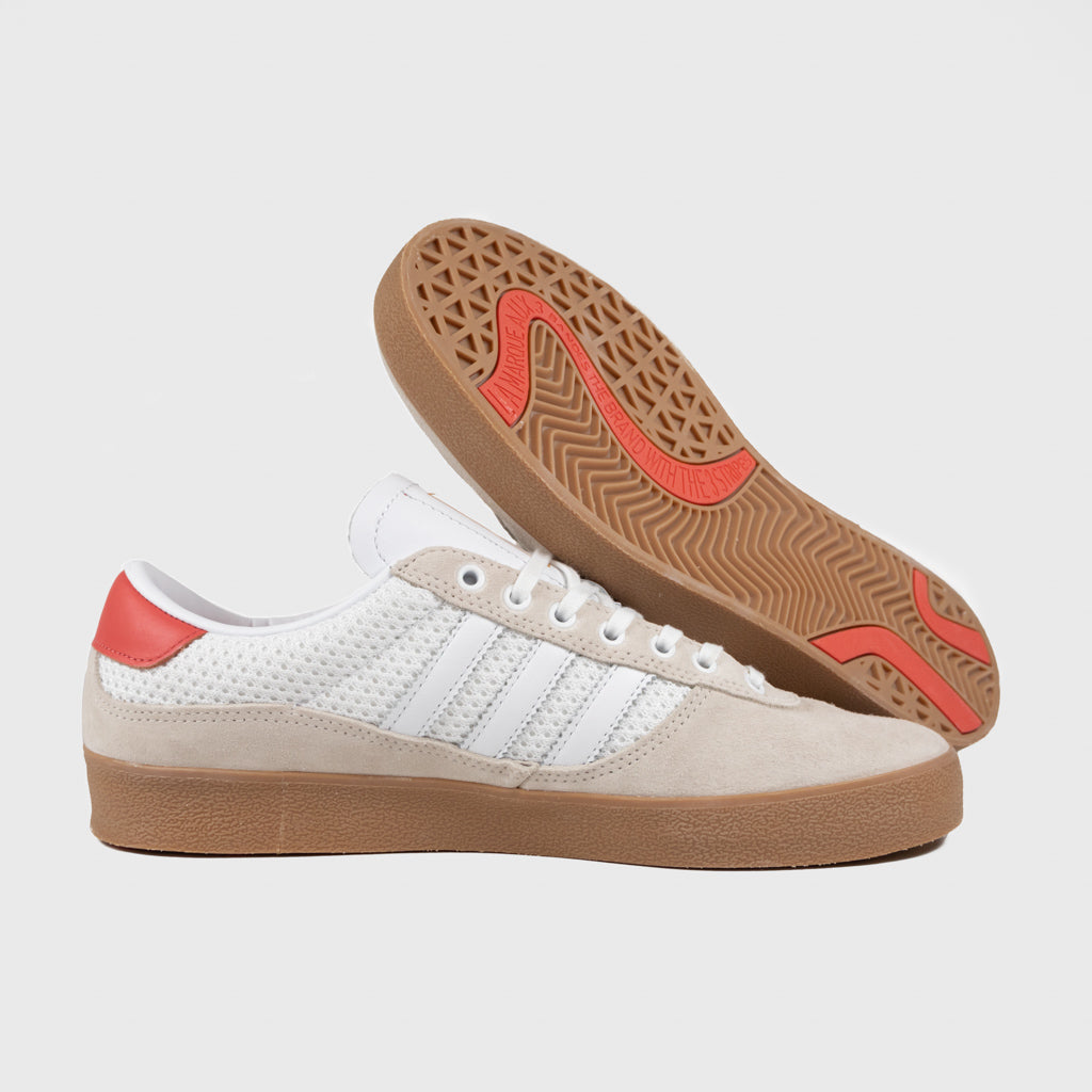 Adidas Skateboarding Wonder White And Gum Puig Indoor Shoes