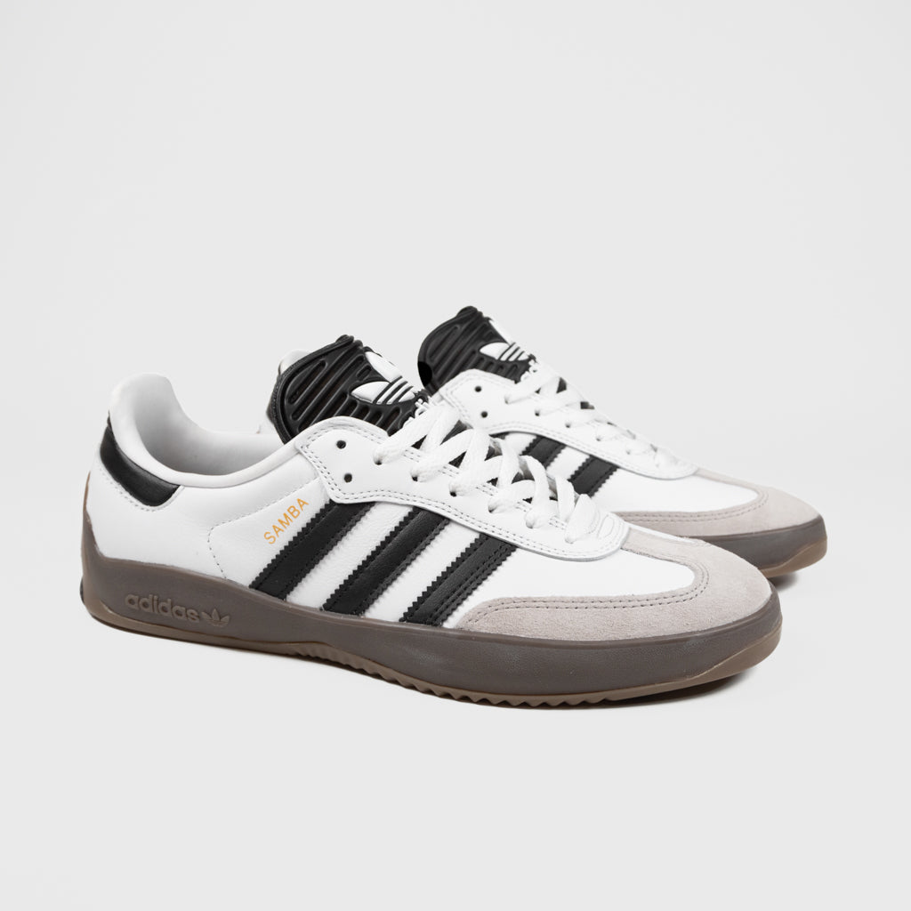 Adidas Skateboarding White Black And Gum Puig Samba Shoes