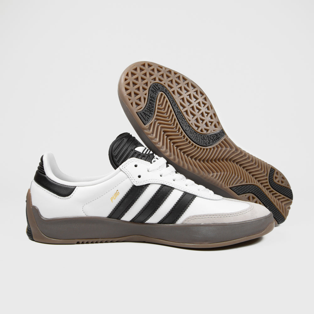 Adidas Skateboarding White Black And Gum Puig Samba Shoes