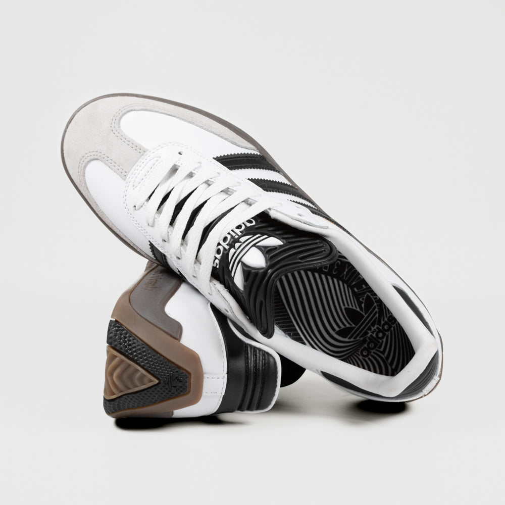 Adidas Skateboarding White Black And Gum Puig Samba Shoes