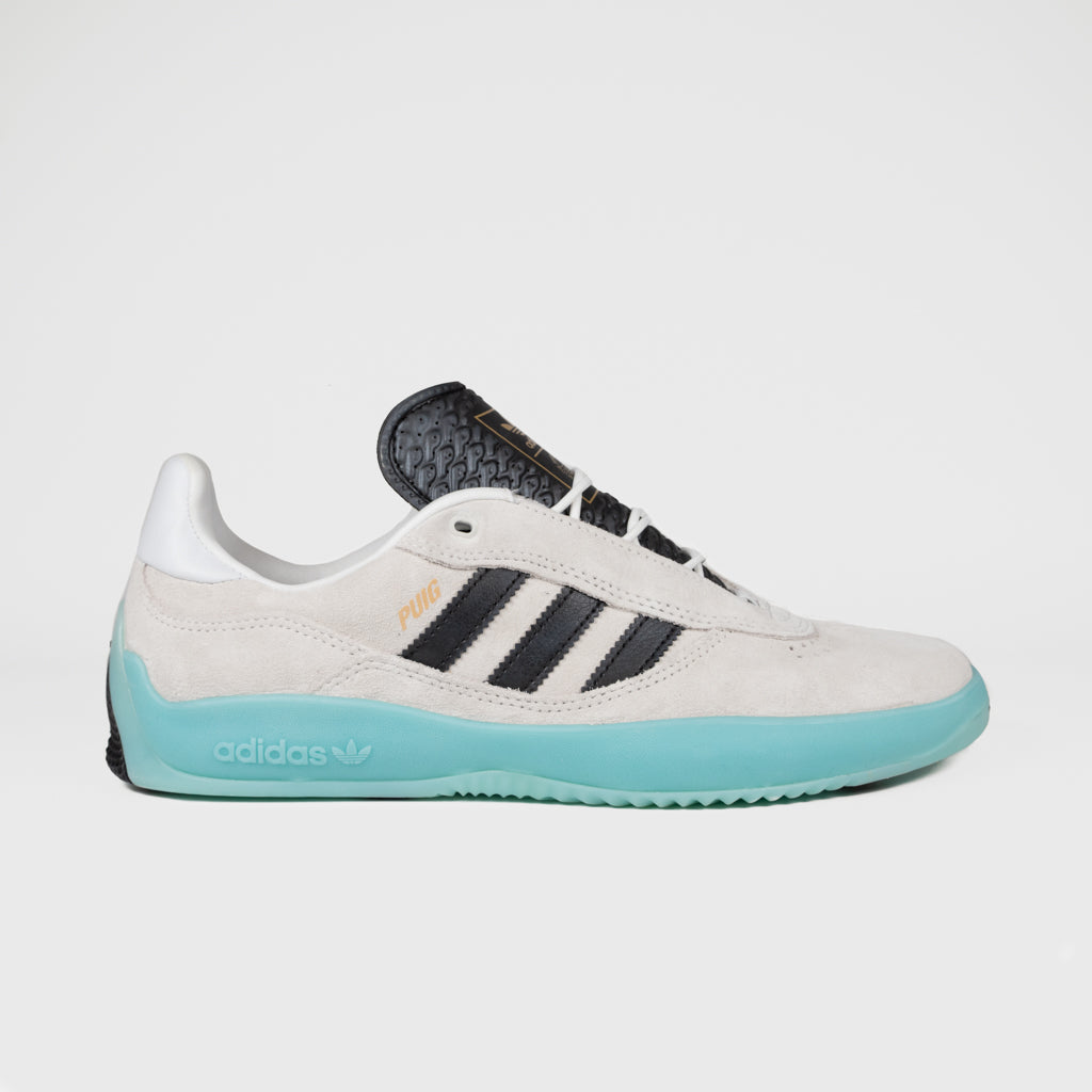 Adidas Skateboarding Crystal White And Light Aqua Puig Shoes