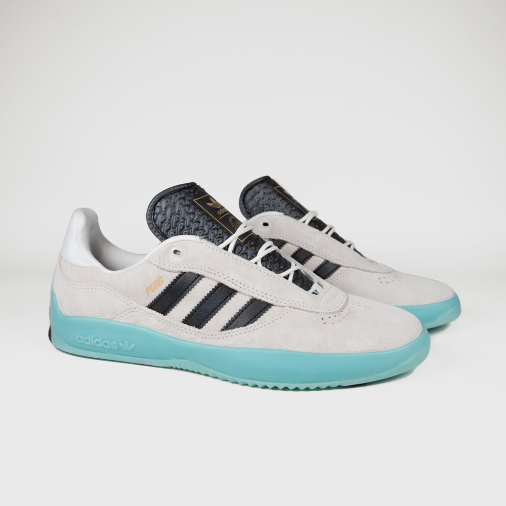 Adidas Skateboarding Crystal White And Light Aqua Puig Shoes