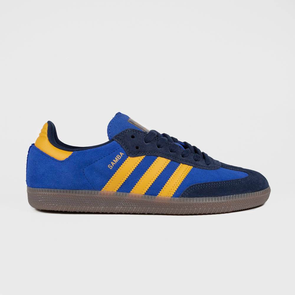 Adidas Skateboarding Royal Blue and Preloved Yellow Samba ADV Shoes