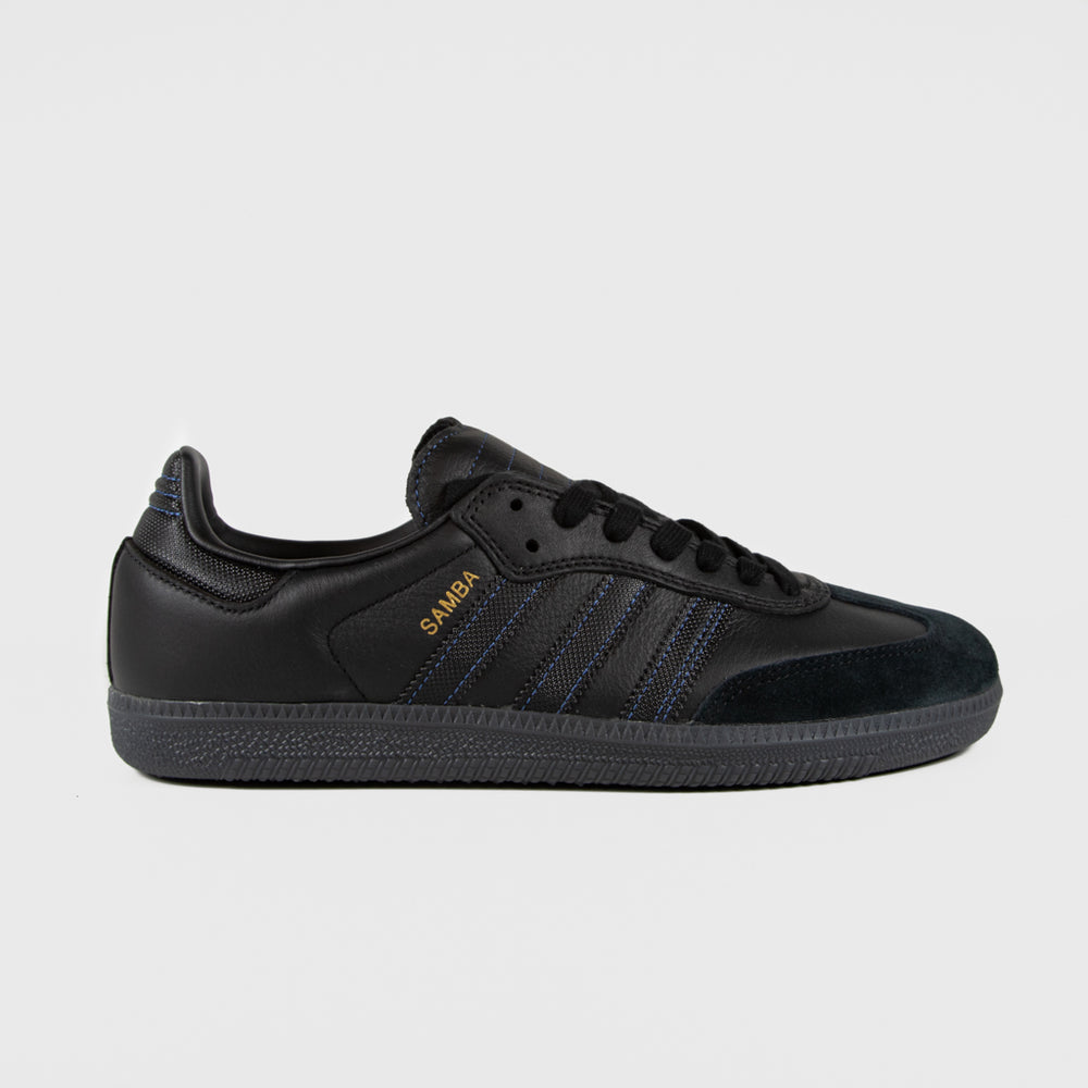 Adidas Skateboarding All Black Leather Samba ADV Shoes