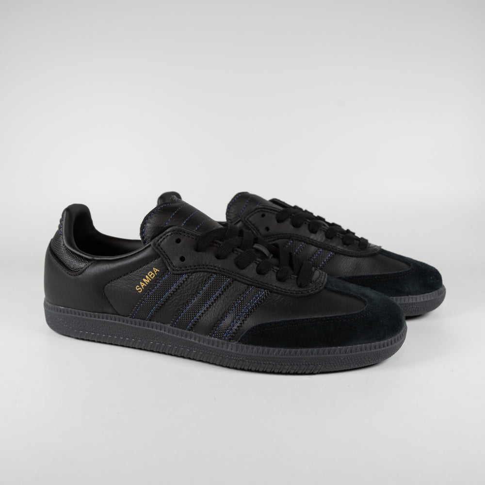 Adidas Skateboarding All Black Leather Samba ADV Shoes