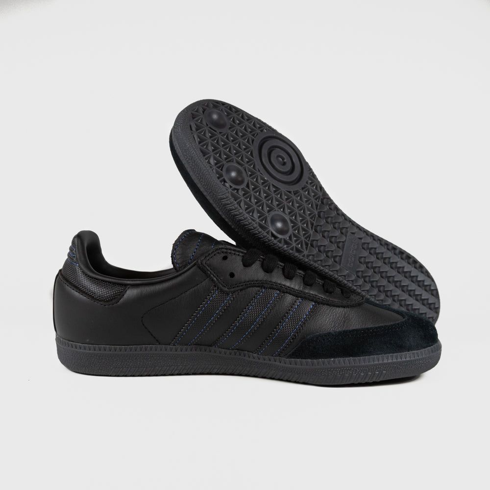 Adidas Skateboarding - Samba ADV Shoes - Core Black / Royal Blue Welcome Skate Store Adidas Skateboarding - Samba ADV Shoes - Core Black / Royal Blue Welcome Skate Store