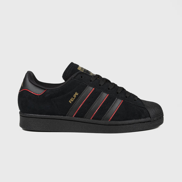 Adidas Skateboarding - Superstar ADV Felipe Gustavo Shoes - Core Black / Better Scarlet / Metallic Gold