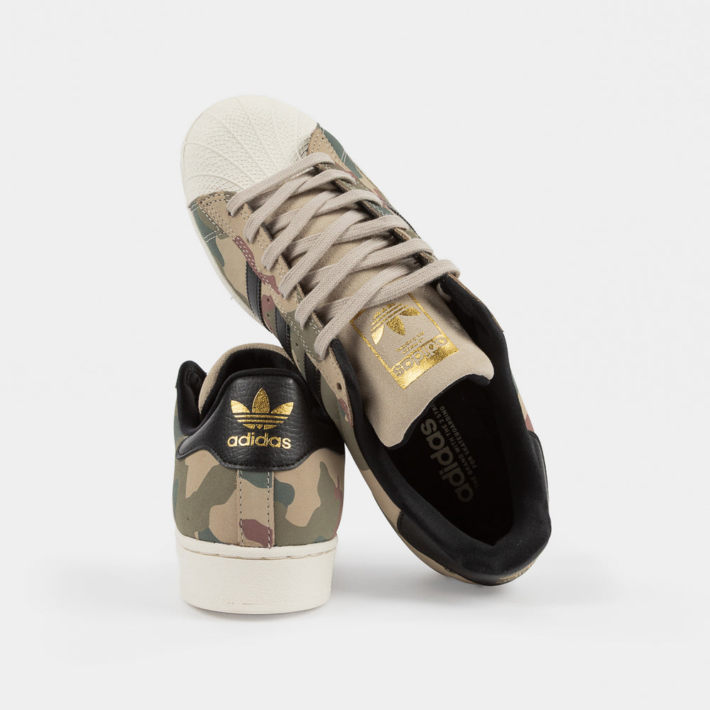 Adidas Skateboarding Camo Leather Superstar ADV Skate Shoes 