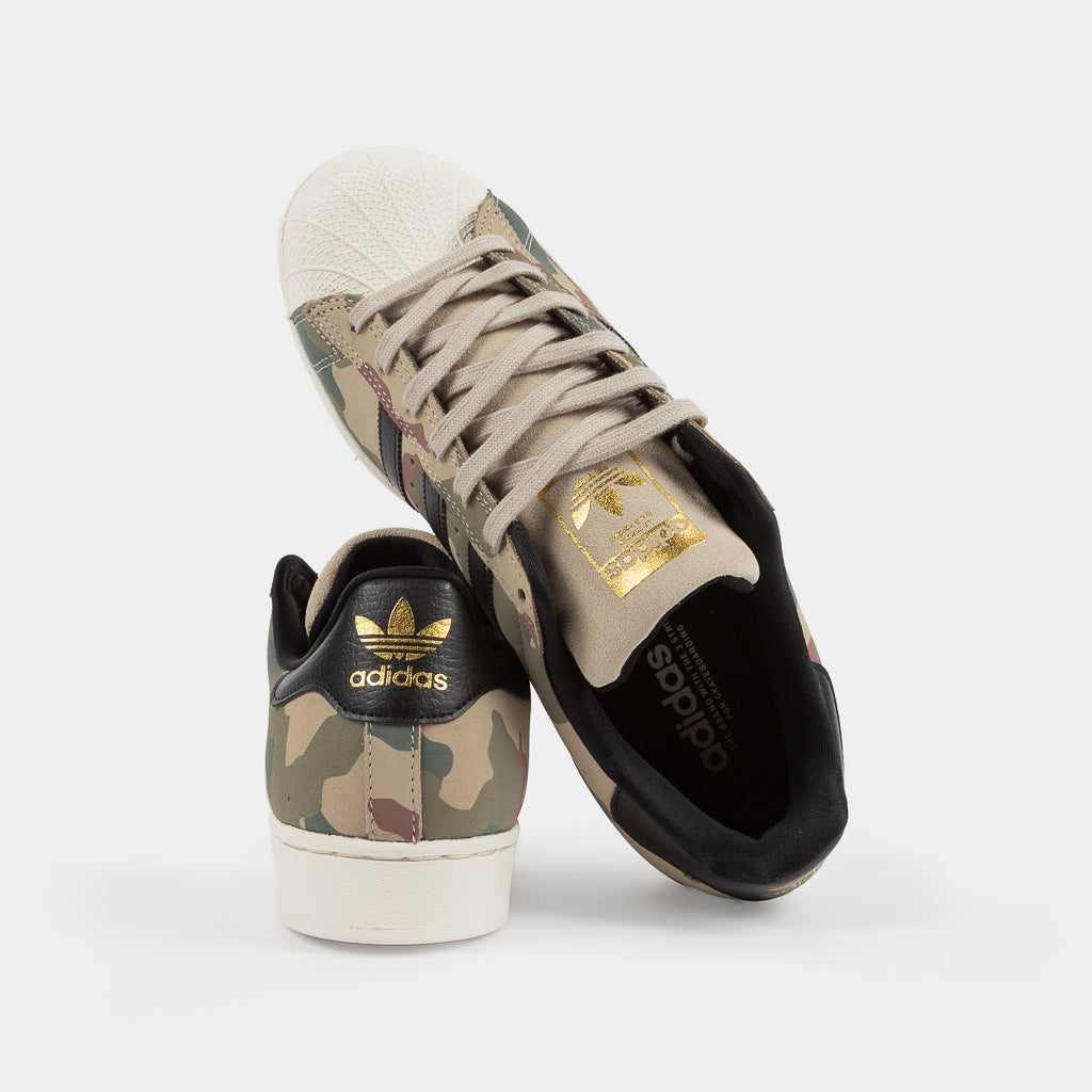 Adidas Skateboarding Camo Leather Superstar ADV Skate Shoes 