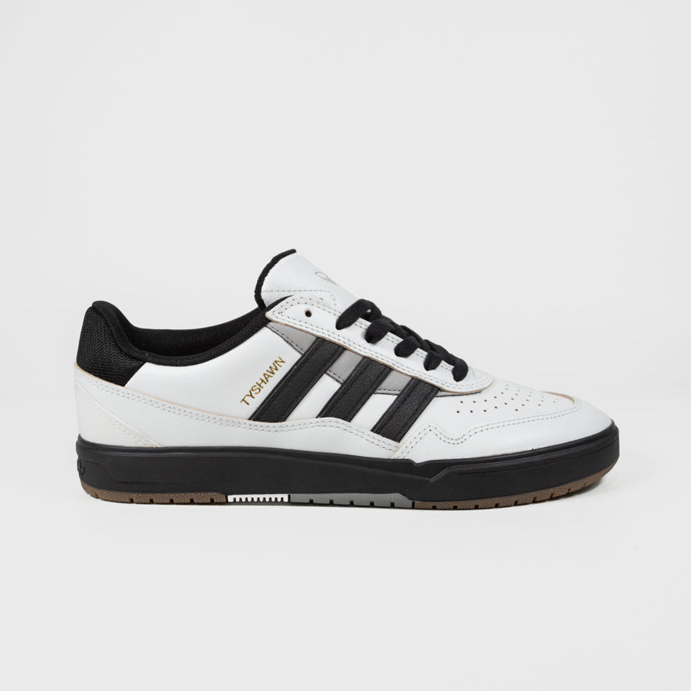 Adidas Skateboarding White and Black Leather Tyshawn II Shoes 