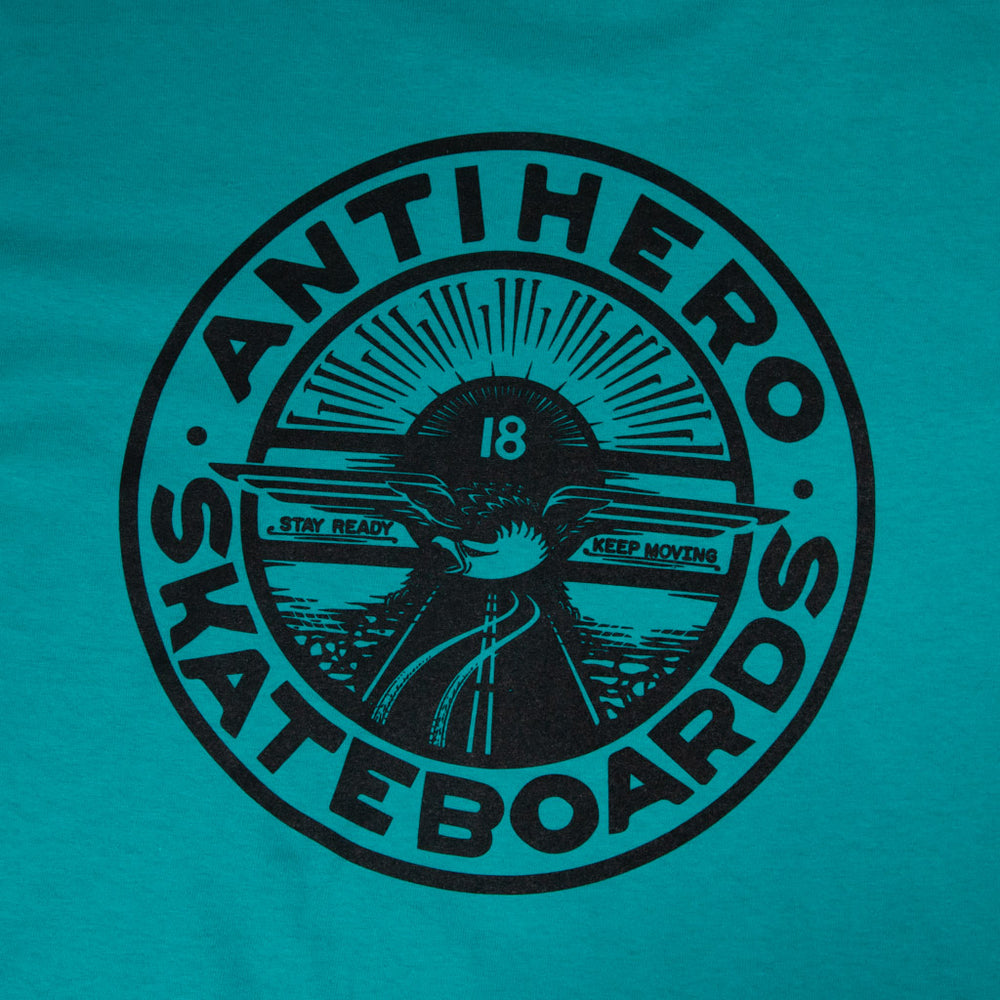 Anti Hero Skateboards Stay Ready Jade Green T-Shirt Graphic Print